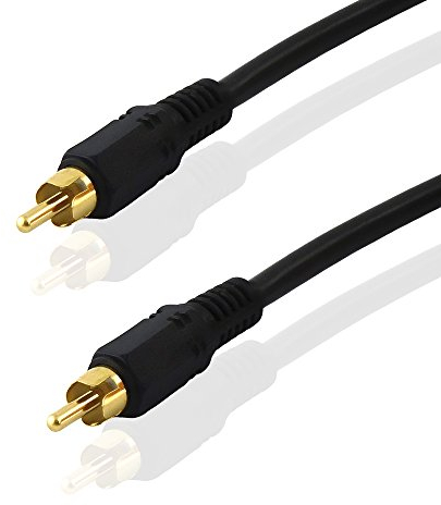 BestPlug 15 mètres Câble Audio coaxial numérique, RCA mâle vers RCA mâle plaqué Or, Convient pour 2.1 & Son Dolby Surround 5.1, Noir (modèle amélioré v1.22)