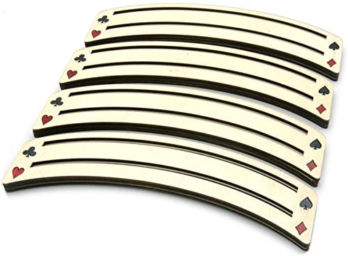 Brimtoy BT390817-4m - 4 porta carte da gioco in legno, 24 cm