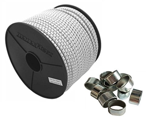 Seilwelt 10mm Expanderseil 20m Gummiseil + 20 Würgeklemmen Gummileine Planenseil Seil Plane in Weiss Schwarz