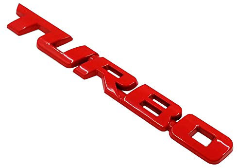Adesivo 3D per portellone posteriore in metallo con lettere TURBO, colore rosso