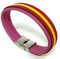 YOJAN PIEL | Pulsera De Cuero Bandera De España (Fabricada Artesanalmente) | Complementos de Moda Unisex para Hombres y Mujeres de Estilo Atemporal y Elegante | Regalos Originales y Exclusivos