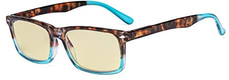 Eyekepper Blue Light Blocking Eyeglasses Men Women with Yellow Filter Lens - Comfort Computer Glasses - Schildkröte/Blau