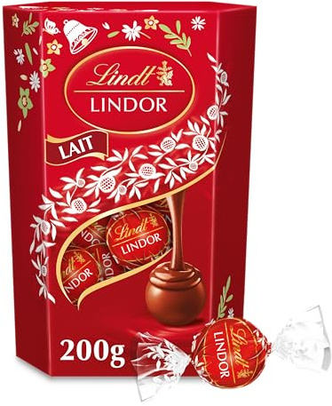 Lindt - Cornet LINDOR - Chocolat au Lait - Idéal pour Pâques, 200g