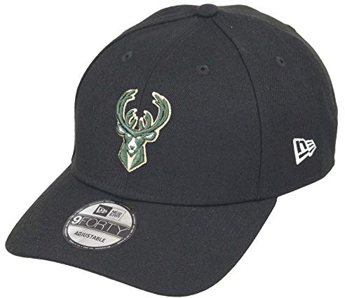 New Era Milwaukee Bucks 9forty Adjustable Snapback Cap NBA Essential Black - One-Size
