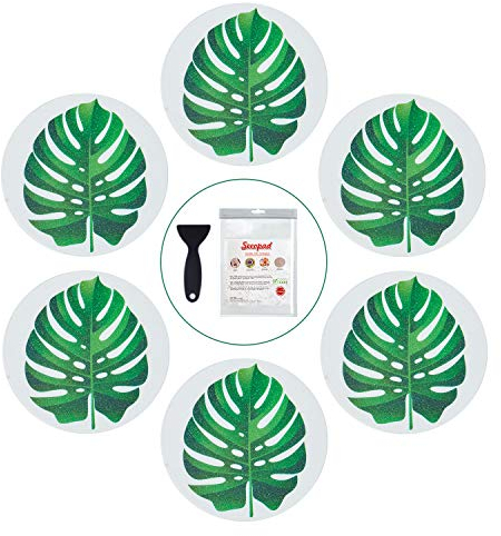 Secopad Lot de 10 autocollants antidérapants pour baignoire, douche et baignoire avec grattoir de qualité supérieure