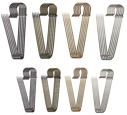 OTOTEC 40 STK. Sicherheitsnadeln Set Silber Bronze Gold Schwarz 4 Farben Groß Stark Sicherheitsnadeln aus starkem Metall Kit 2 Zoll & 3 Zoll Für Decken Röcke Kilts Crafts