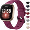 Ouwegaga Tissé Bracelet Compatible avec Fitbit Versa 3/Fitbit Sense 1/2 Bracelet Respirant Nylon en Tissu Bracelet de Remplacement Compatible avec Fitbit Sense/Versa 3, Petit Fuchsia