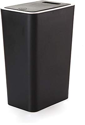 TOP-MAX Rectangular Kitchen Trash Can with Touch Lid, 34 x 15 x 20 cm, Black
