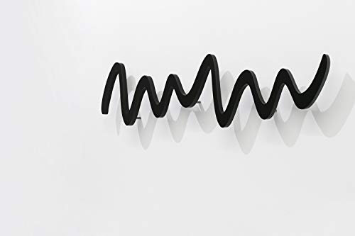 Moderner dekorativer Wandhaken, Schwarz Zick - Zack, Garderobe - Wandhalterung Acrylregal - Wandhalterung - Deko-Garderobe