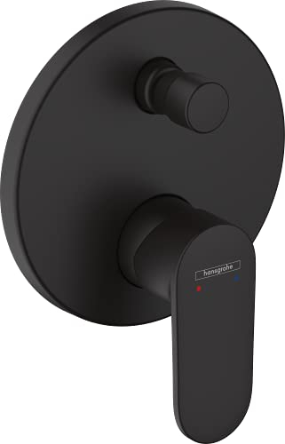 hansgrohe Vernis Blend Miscelatore Monocomando Vasca ad Incasso con Valvola Antiriflusso (EN1717), Nero Opaco, 71467670