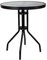 SPRINGOS Table Métal Ronde 60 cm avec Plateau en Verre – Table de Jardin, Balcon et Terrasse, Design Moderne et Résistant aux Intempéries
