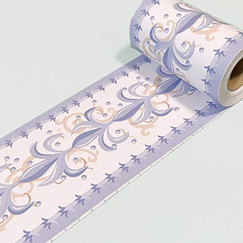 Dostear Friso Para Pared Cenefas Adhesivas BañO Cocina de Papel Para Paredes 3d Infantiles Decorativas Pintado Cocina Vinilo Autoadhesivo Impermeable Patrón azul 10 X 1000CM