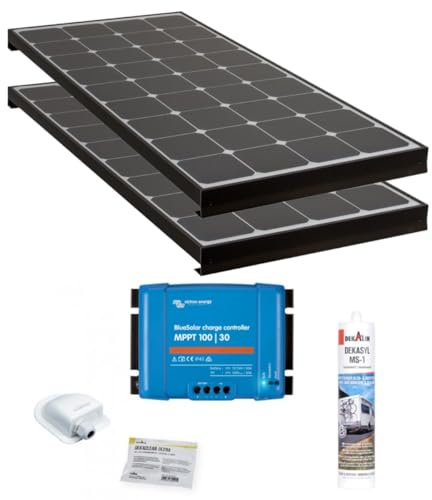 Pack ANTARION BLACK BOOSTER 2x Panneaux Solaires 140W + Régulateur solaire VICTRON 30A