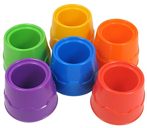 Craftplay Non-spill paint/storage pots | Pack of 6 | Ideal paint pots | Assorted colours