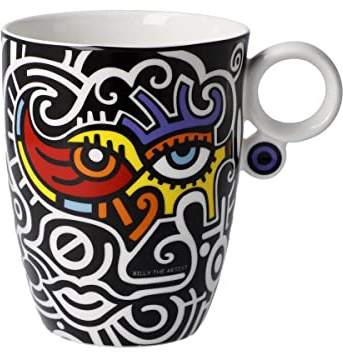 Goebel Künstlertasse mit Untertasse zum Sammeln Bright Eyes II von Billy the Artist aus Fine Bone China, 0,4L, 67-080-68-1