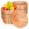 Mimorou Lot de 20 paniers ronds en plastique de 17,8 cm - Paniers cadeaux vides en osier - Plateau à pain - Récipient de service pour fête de famille, cuisine, restaurant, centre de table, légumes,