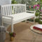 KISAA Living 2 Seater Water Resistant Outdoor Bench Pad Seat Cushion Garden Furniture Comfortable Removable Cover, Water Resistant Garden Bench Cushion (White)