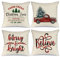 Vordpe 4 Stück Weihnachten Kissenbezug, Winter dekokissen, Leinen Dekorative Sofa Kissenbezüge für Zuhause, Couch, Schlafzimmer, Auto, Weihnachten Favor(45.7 x 45.7 cm)