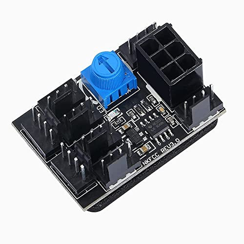 Hundnsney 3-Pin 4-Pin Fan Adapter PWM PC Case Cooling Fan Hub 8-Way Splitter 12V Speed ​​Controller with 6-Pin Port
