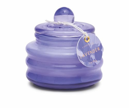 Paddywax Scented Candles Beam Collection Small Artisan Luxury Glass Jar Candle with Lid, 85g, Lilac - Lavender