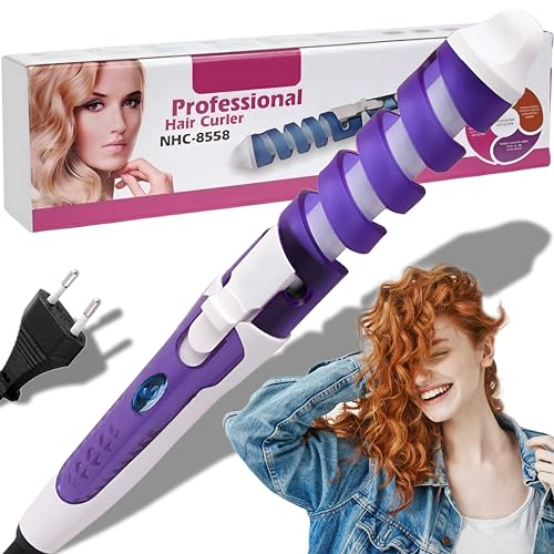 Retoo Lockenstab Keramik Lockenwickler Große Locken, Spiral Lockenbürste hochwertige Antistatische Keramikbeschichtung, 210 C, Lockenstab Professioneller Friseursalon, Haare Locken, Violet