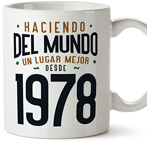 MUGFFINS Tazas 1978 Cumpleaños - En Español - Haciendo del Mundo un Lugar Mejor - 11 oz / 330 ml - Regalo original y divertido