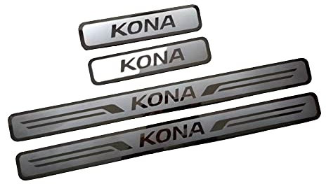 BENSOI 4 Stück Rostfreier Stahl Auto Einstiegsleisten für Hyundai Kona 2018-2023, Türschweller Pedal Schützen Leisten Schweller Schutz Aufkleber