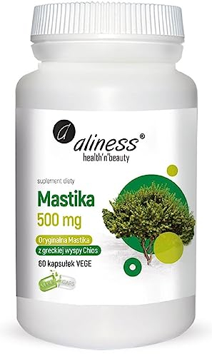 Aliness Mastika 500mg, Harz in Pulverform, Nahrungsergänzungsmittel mit Pflanzenextrakten, 60 kapseln