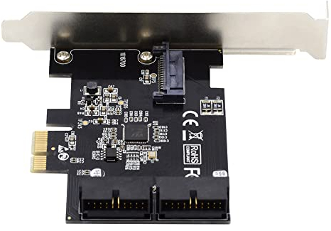 cablecc USB 3.0 Front Panel Header 5 Gbps 19Pin 20Pin auf PCI-E 1X Express Card VL805 Adapter für Desktop Computer Motherboard
