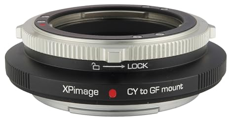 XPIMAGE Anello adattatore per montaggio obiettivo per obiettivo Contax Yashica CY per fotocamera Fujifilm GFX GFX50 GFX100