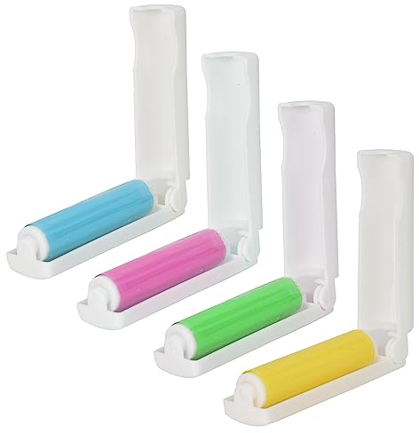4 Pezzi Rullo di Pelucchi Rullo di Pelucchi Lavabile Riutilizzabile Rullo di Pelucchi di Polvere Lavabile Appiccicoso Rullo Appiccicoso Pieghevole Bigodini Portatili per Mobili Puliti Tappeti Vestiti