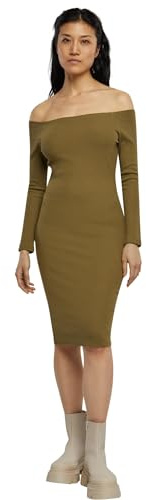Urban Classics Damen Ladies Off Shoulder Longsleeve Rib Dress