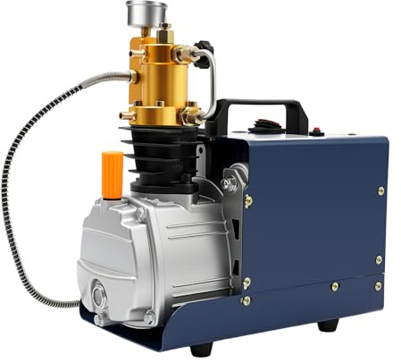 GMSLuu Compressore d'aria ad alta pressione 30Mpa 300Bar 4500Psi Pcp Airgun Scuba pompa 220V blu per piccoli contenitori all'interno 1L