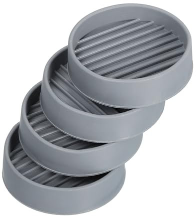 uxcell Lot de 4 protections de sol pour pieds de chaise, 5,1 cm – Patins ronds antidérapants en caoutchouc pour meubles en bois dur, canapé, arrêt de lit (gris)