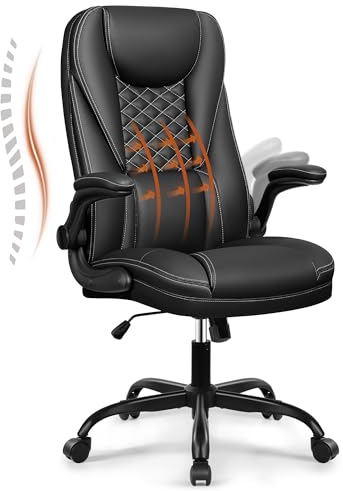 DoChair Bürostuhl ergonomischer Schreibtischstuhl 135° Wippfunktion höhenverstellbarer Drehstuhl mit Kopfstütze verstellbaren Armlehnen, Schwarz