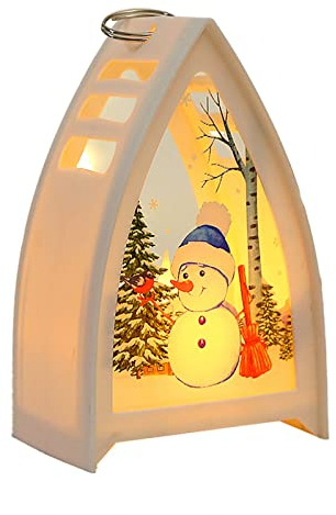 LED-Weihnachtslaterne mit Weihnachtsmann Vintage Schneekugel Beleuchtung, Weihnachten Fenster Dekoration mit Timer, Schneekugel Laternen für Erwachsene und Kinder Weihnachtsdekoration (F, One Size)