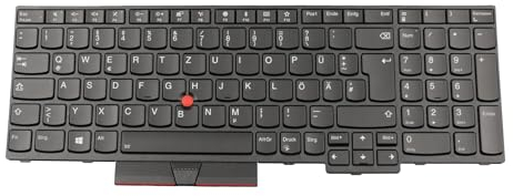 Lenovo 01YP692 Original Tastatur DE (deutsch) schwarz/schwarz mit Backlight und Mouse-Stick für ThinkPad E580 (20KS/20KT), ThinkPad E585 (20KV), ThinkPad E590 (20NB/20NC)
