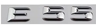Chrom glänzendes Silber ABS Kofferraum Hecknummer Buchstaben Wörter Abzeichen Emblem Aufkleber Aufkleber passend for Mercedes-Benz E55 AMG