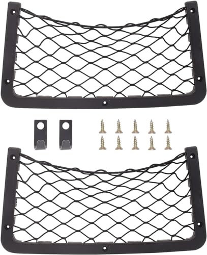 DEDC 2 Pcs Storage Nets for Campervan, 36 * 18cm Van Storage Nets Pocket Holder, Elastic Mesh Van Motorhome Caravan Boat Car Storage Accessories, Mesh Pocket Organiser 14.17''x7''