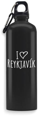 I Love Reykjavik City Travel Island Wasserflasche mit Gravur, Kunst, Sport, auslaufsicher, große Kapazität