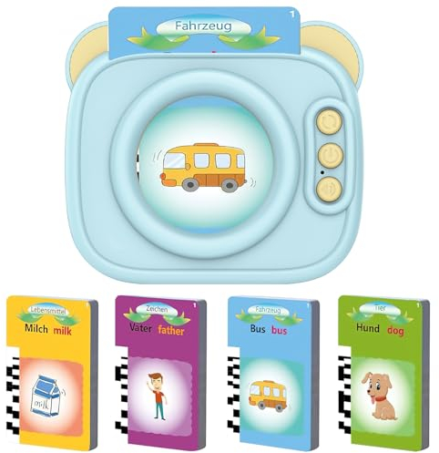 Sprechende Flash-Karten 236 Lernkarten 472 Wörter Hörbar Lernspielzeug für Kinder Deutsch Englisch Lernen Vorschul-Lernmaschine Interaktives Spielzeug Geschenk für Mädchen Jungen ab 2 3 4 5 6 Jahre