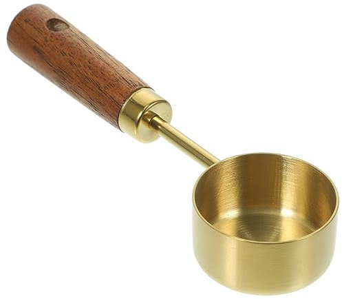 PRETYZOOM Cucchiaio Dosatore in Acciaio Resistenti Manico in Legno Per Caffè e Latte in Polvere Utile Per Tè in Polvere e Misure Precise Facile Da Trasportare Per Uso Domestico e Outdoor