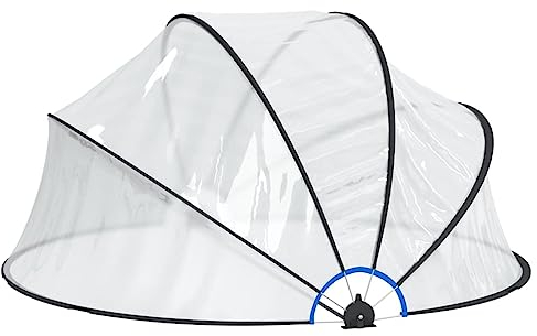 Gecheer Pooldach Pool Abdeckung Pool Pavillion Zelt Poolüberdachung Gartenpavillion Gartendach Poolabdeckung Dach für Aufstellpool Rund 315x158 cm PVC