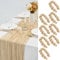 LYAFS 8 Stück Käsetuch Tischläufer Beige, 90 x 400 cm Seihtuch Tischläufer Waschbares Gaze-Stoff Boho Tischläufer Cheesecloth Tischdekor für Hochzeit Brautparty Empfang Festival im Freien Dekor