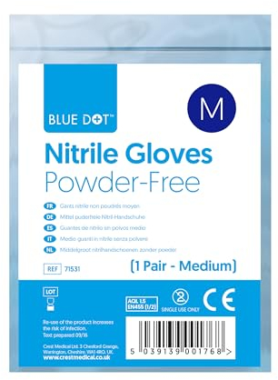 Generic Blue Dots Nitrile Gloves (Pair) – Non-sterile – Latex-free – Smooth Examination Gloves (Blue dots, Medium)