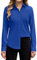 siliteelon Women's Shirts Long Sleeve Stretch Shirts for Women Regular Fit Dress Shirt Button Down Shirt Women Executive Office Business Casual Cotton Ladies Shirt Royal Blue