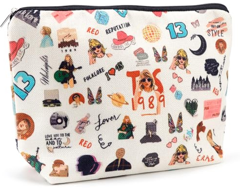 Kosmetiktasche Kulturtasche Make up Tasche Singer Kosmetiktasche für TS-Fans Reise Waschtasche Cord Makeup Organizer Geschenke für Musikliebhaber Fans Frauen Mädchen