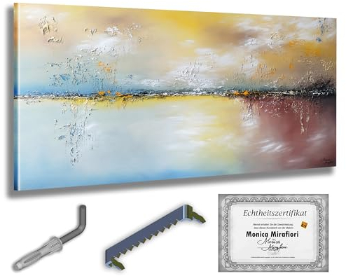 Monica Mirafiori I 100% HANDGEMALT I Gemälde Morning 100x50cm | Acrylgemälde | Sehr Großes Acrylbild I Moderne Kunst I Wohnzimmer Dekoration