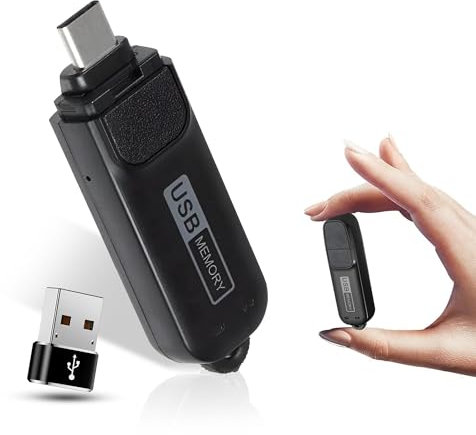 Enregistreur audio à activation vocale avec batterie de 20 jours en veille - Mini et super longue capacité de stockage de 288 heures et jusqu'à 26 heures cont. | Date et heure | Facile à utiliser |