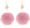 Chenxi Studio Ohrringe für Damen, Schmetterlinge mit Pompon-Anhänger, Kunstfell, flauschige Ohrringe, farbige Pompon-Ohrringe, geeignet für Mädchen, Edelstahl und Plüsch